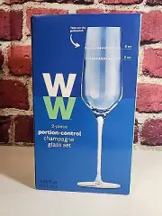 Weight Watchers Portion Control Champagne Glass 2-Piece Set NEW w/ Box G7