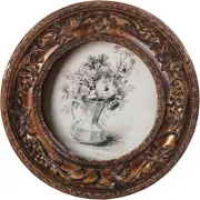 Small Vintage 3×3 Round Picture Frame Antique Ornate Mini Photo Frame Vintage,