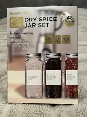 Baker & Brewer 6 PK Glass Dry Spice Jar Set - New