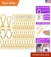 100PCS Gold Swivel Snap Hooks & Key Rings Set - Perfect for DIY Crafts