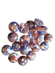 Patriotic Loose flatback beads vintage 20 pcs huge lot 18 mm red white blue