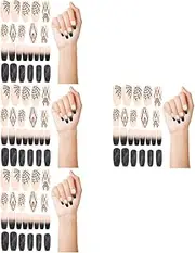 FRCOLOR 4 Sets Plastic Fake Nails for Women Manicure Patch Press Nails Long Abs Material Art Patches Manicure Supply Halloween Art Supplies