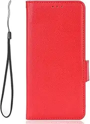 [YBROY] Case for Samsung Galaxy M14 4G, Magnetic Flip Leather Premium Wallet Phone Case, with Card Slot and Folding Stand, Case Cover for Samsung Galaxy M14 4G.(Red)