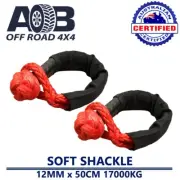 2 x AOB 12mm * 50cm Soft Shackle Recovery Gear Dyneema Winch ROPE 17,000kg (17T)