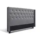 King/Queen Size Bed Head Headboard Bedhead Fabric Frame Base Grey LUCA