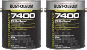 Rust-Oleum High Performance 7400 System DTM 450 VOC Alkyd Enamel Paint, Semi Gloss White, 3.78 Litre (Pack of 2)