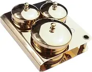 koolsoo 3Pcs Nail Art Cup Bowls Nail Powder Holder Manicure Care Versatile Acrylic Liquid Container with Lid for Nail Design Tool, Gold plating