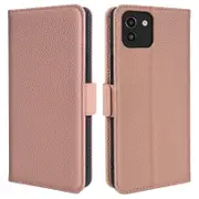 For Samsung Galaxy A03 (164.2 x 75.9 x 9.1mm) Wallet Stand Cover Genuine Cow Leather+TPU Phone Case