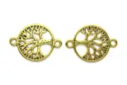 Tree of Life Charm Metallic Connector Gold Pendant 8pcs for Jewellery & Crafts