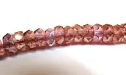 50 Pcs ~ 6mm x 3mm ~ ROSE GLOW ~ FACETED RONDELLES ~ ROUND GLASS BEADS