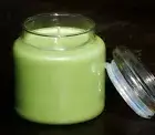 900g 150hr Light Green VANILLA BEAN Scented Natural Soy Wax GLASS JAR + SNUFFER
