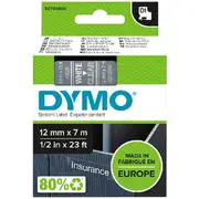 DYMO D1 Label Tape 12mm x 7m White on Clear