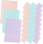 TOGEVAL 40 Page A5 Loose-leaf Notebook Inserts 3 Pack Smooth Planner Binder Paper Notebook Refill Notepad Replacement