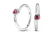 PANDORA JEWELS Mod. CLEAR TILTED HEART SOLITAIRE - RING - Size 56