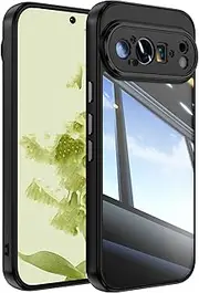 [FINON] Case for Google Pixel 9 Pro Phone Case Shockproof Phone Bumper Cover, Camera Cover, Anti-Scratch Clear Back (Black (Bumper Color), Google Pixel 9 Pro)