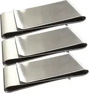 [VALICLUD] 3-Piece Metal Card Holder Money Clip Sturdy Cash Clip for Men Minimalist Wallet for Business Travel Silver