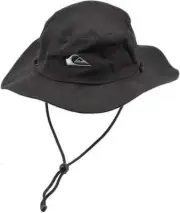 Quiksilver Bushmaster Hat - Black / Silver - L/XL Bucket Safari NWT