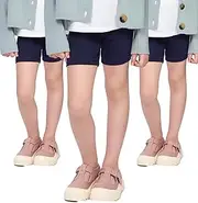[hi!mom] School Shorts for Girls 1/2 Length Cotton Rich Shorts School Uniform Over Knee Leggings Cotton Baby Kids Elastic Soft Shorts 2-13 Years