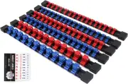 SWANLAKE Organizer Socket Holder 6PCS 1/4-Inch x 32 Clips 3/8-Inch x 30 Cli
