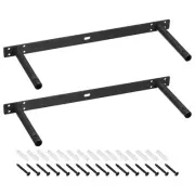 2Pcs 16 Inch Wall Mounting Floating Shelf Bracket Blind Shelf Support, Black