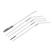 3PCS Reusable Stainless Steel Drinking Straw Cleaner Brush Set Kit