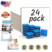 24-Pack Mini Whiteboards 9" x 12" - Double-Sided Dry Erase Boards for Classrooms