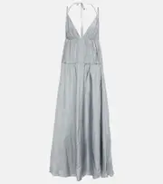 [Joseph] Joseph Darnley ruched silk maxi dress AU 14 grey