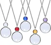 XILAZAB Magnifying Glass Necklace, 10x Monocle Glasses Loupe Magnifier Necklace with Long Chain Reading Aid for Library, Reading, Zooming, Jewelry, Needlework (Transparent)