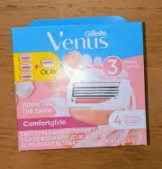 Gillette Venus Comfort-Glide Razor Refill Cartridges 4 Blade 3 White Tea, 1 Olay
