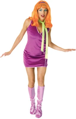 ADULT SCOOBY DOO DAPHNE 4 PC HALLOWEEN COSTUME & WIG RU16501