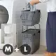 日本Like-it｜[窄款]隙縫型多功能可堆疊含蓋收納籃 洗衣籃(二層組)(輪子顏色隨機)