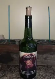 handmade wine bottle LED Lighted home decor decoration CHOCOLATE LABRADOR Lover