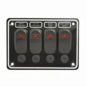 Marine Weatherproof Alloy fused 4x Switch Panel 135mm x 95mm