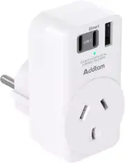 European Travel Adapter, Addtam International Power Plug with 3 USB(2 USB C 1