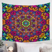 Purple Red Demons Mandala Tapestry