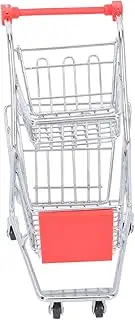 Decorative Mini Cart Model Trolley Adornment Rattan Basket Kitchen Storage Cart for Creative Tableware Fried Food Holder
