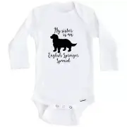 My Sister Is An English Springer Spaniel Cute Dog Long Sleeve Baby Bodysuit