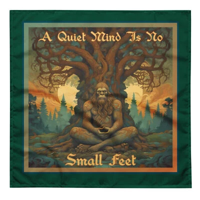 Sasquatch Meditating Bandana Bigfoot PNW Enlightenment Mindfulness Cryptid
