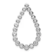 Solid 14k White Gold 1/2ct. Simulated CZ Teardrop Chain Slide