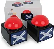 Game Buzzer with Light & Alarm Sound Game - Quiz Games Answer Buzzers for Kids & Adults, Trivia, Game Show, Family Feud, Party Contest & Classroom Fun (2 Pack)