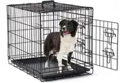 Dog Crate Pet Cage Puppy Cat Foldable Metal Kennel House Portable 2 Doors
