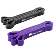 METEOR Power Bands Resistance Bands Set (Black 13-27kg & Purple 18-36kg) - Exercise Bands, Workout Bands, Gym Bands, Loop Bands, Elastic Bands