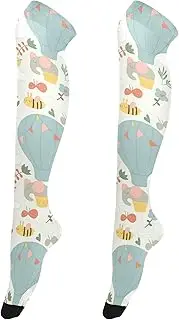 [Caihoyu] Women Soft Thigh High Socks Lightweight Over Knee Thin Tight Long Stocking Over Knee High Sock for Daily Office Wear Cute Elephant, Cute Elephant