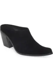 Jeffrey Campbell Hold Em Western-Inspired Suede Mule in Black Size 7