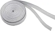 KUYLENT 5 Yard Width Fold Over PU Faux Leather Trim Tape for DIY Costume Home Decoration，15mm（5/8 Inch） (Silver Color)