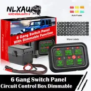 Universal 6 Gang 12V Switch Panel LED Light Bar Circuit Control Box Boat Marine