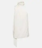 [Stella McCartney] Stella McCartney One-shoulder crêpe top AU 6 white