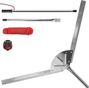 YIVIKPE 37" Heavy Duty Lake Weed Cutter & Pond Rake | 3 Adjustable Cutting Angles | 30ft Reinforced Rope | Sharp Stainless Steel Blades | Aquatic Plant Tool for Cattail, Reed, Algae & Weeds
