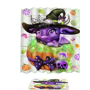 Witchy Halloween Lil Dragon Shower Curtain