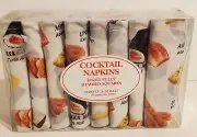 HARVEY & STRAIT JAPANESE SUSHI DESIGN CLOTH COCKTAIL NAPKINS BOXED SET/8
